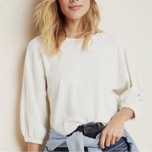 Anthropology size large Arya textured top with balloon sleeves